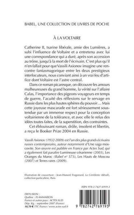 Produktbild: A la Voltaire : roman &agrave; l'ancienne