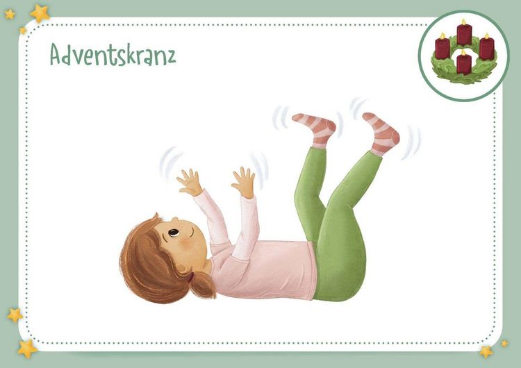 Produktbild: 24 x Kinderyoga im Advent. Bildkarten mit weihnachtlichen &Uuml;bungen und Praxisimpulsen
