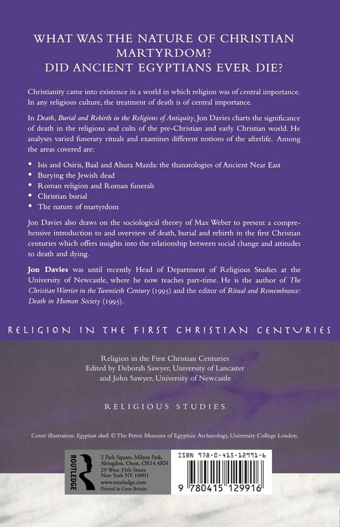 Produktbild: Death, Burial and Rebirth in the Religions of Antiquity