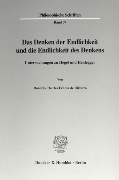 Produktbild: Das Denken der Endlichkeit und die Endlichkeit des Denkens.