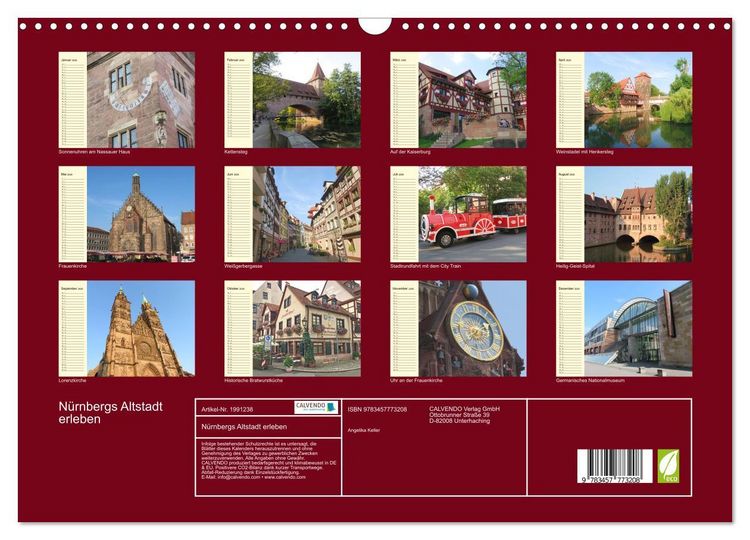 Produktbild: N&uuml;rnbergs Altstadt erleben (Wandkalender 2026 DIN A3 quer), CALVENDO Monatskalender