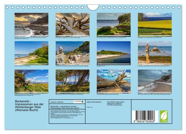 Produktbild: Beckerwitz - Impressionen aus der Wohlenberger Wiek (Wismarer Bucht) (Wandkalender 2026 DIN A4 quer), CALVENDO Monatskalender