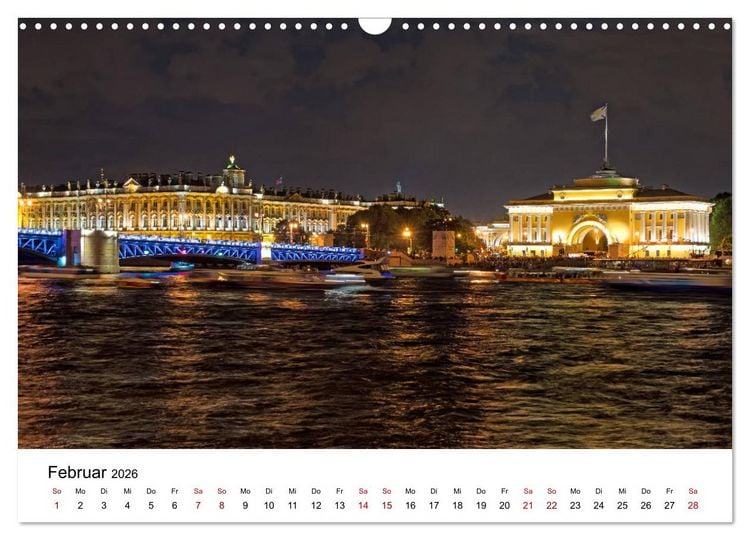 Produktbild: St. Petersburg bei Nacht (Wandkalender 2026 DIN A3 quer), CALVENDO Monatskalender