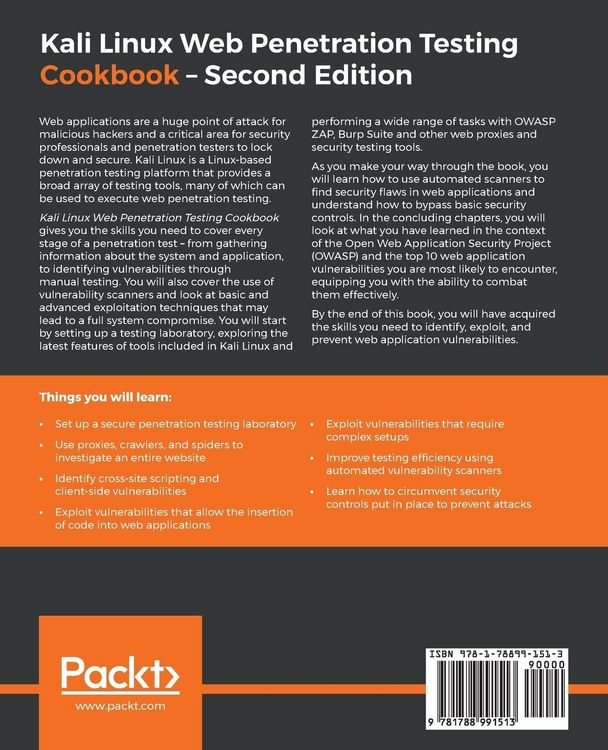 Produktbild: Kali Linux Web Penetration Testing Cookbook - Second Edition