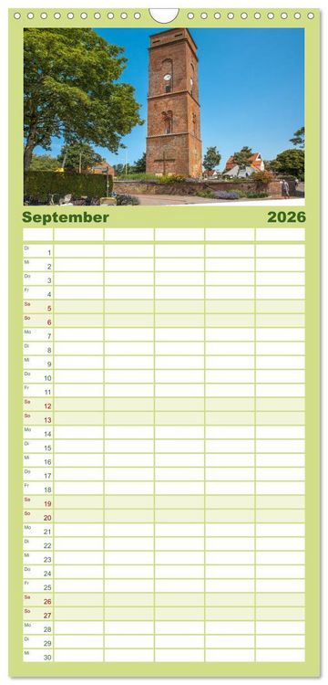 Produktbild: Familienplaner 2026 - Meine Insel Borkum mit 5 Spalten (Wandkalender, 21 x 45 cm) CALVENDO