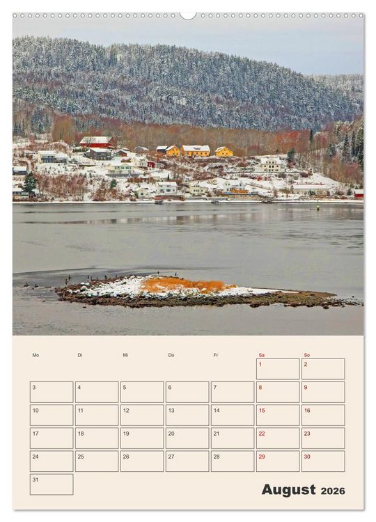 Produktbild: Winterliches Oslo - Terminplaner (Wandkalender 2026 DIN A2 hoch), CALVENDO Monatskalender