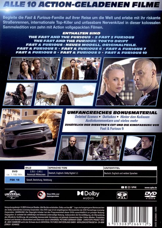Produktbild: Fast & Furious - 10-Movie-Collection [10 DVDs]