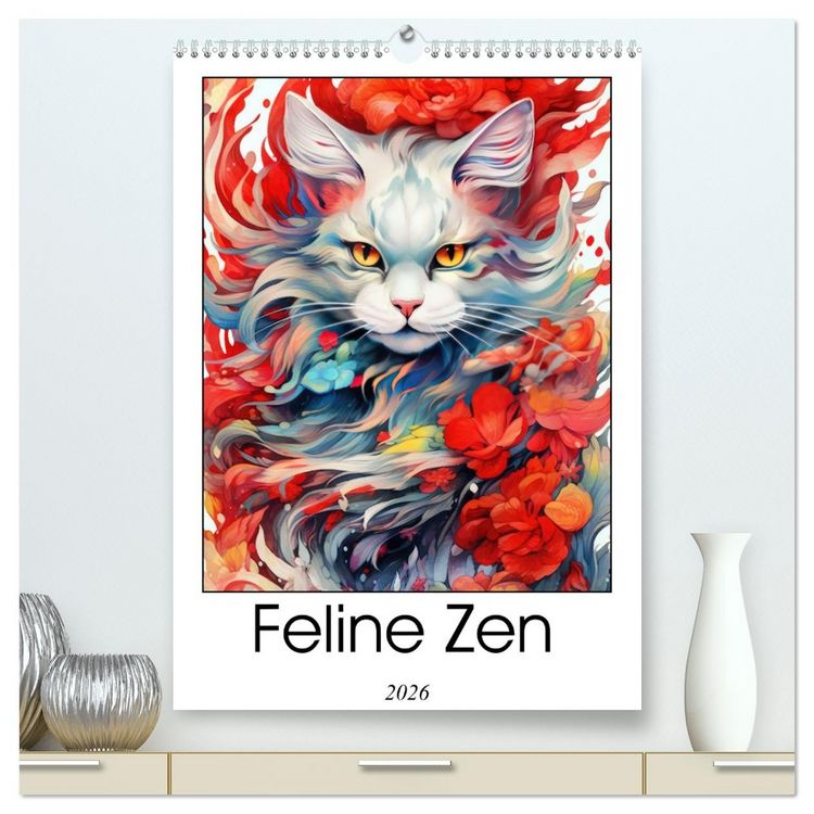 Produktbild: Feline Zen (High Quality Premium Wall Calendar 2026 DIN A2 portrait),CALVENDO 12 Month Wall Calendar