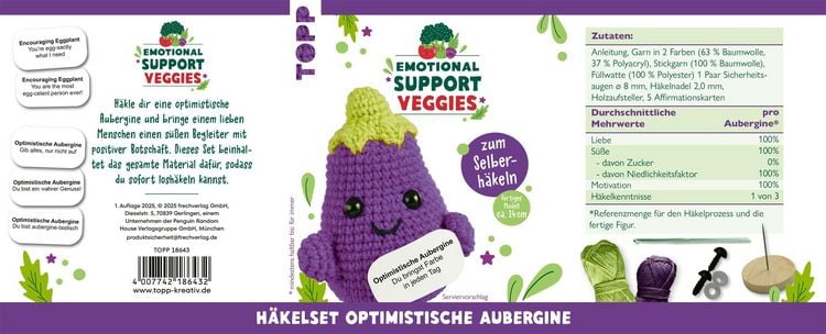 Produktbild: Emotional Support Veggies H&auml;kelset Aubergine