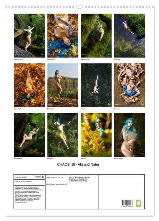 Produktbild: CHAOS ISI - Akt und Natur (Wandkalender 2026 DIN A2 hoch), CALVENDO Monatskalender