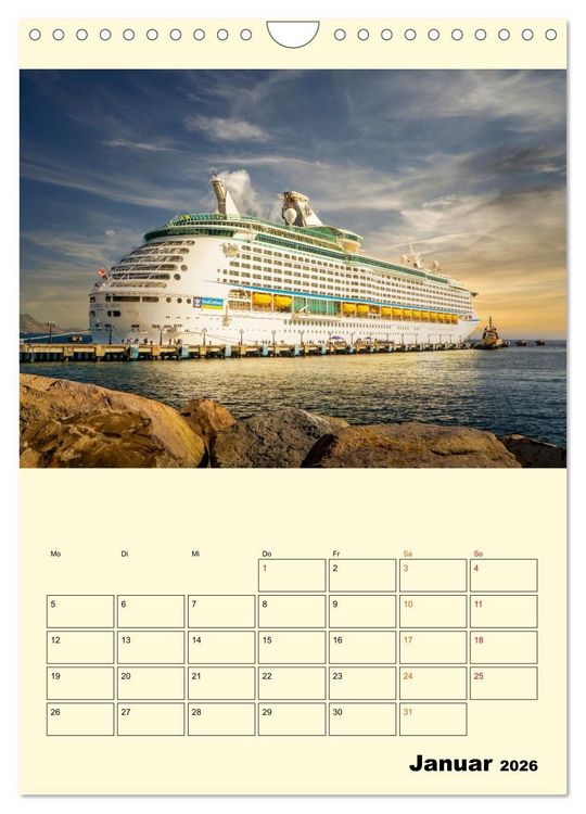 Produktbild: Kreuzfahrtschiffe - die Welt ist dein Ziel (Wandkalender 2026 DIN A4 hoch), CALVENDO Monatskalender