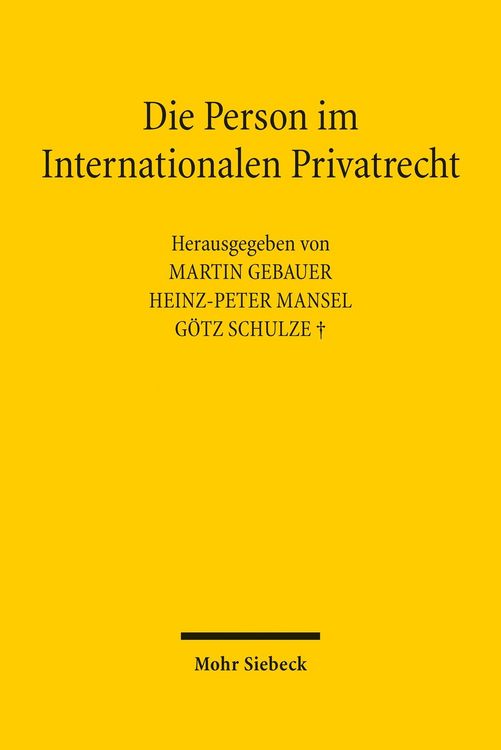 Produktbild: Die Person im Internationalen Privatrecht