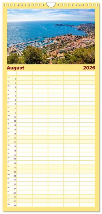 Produktbild: Familienplaner 2026 - Zauber der C&ocirc;te d'Azur mit 5 Spalten (Wandkalender, 21 x 45 cm) CALVENDO