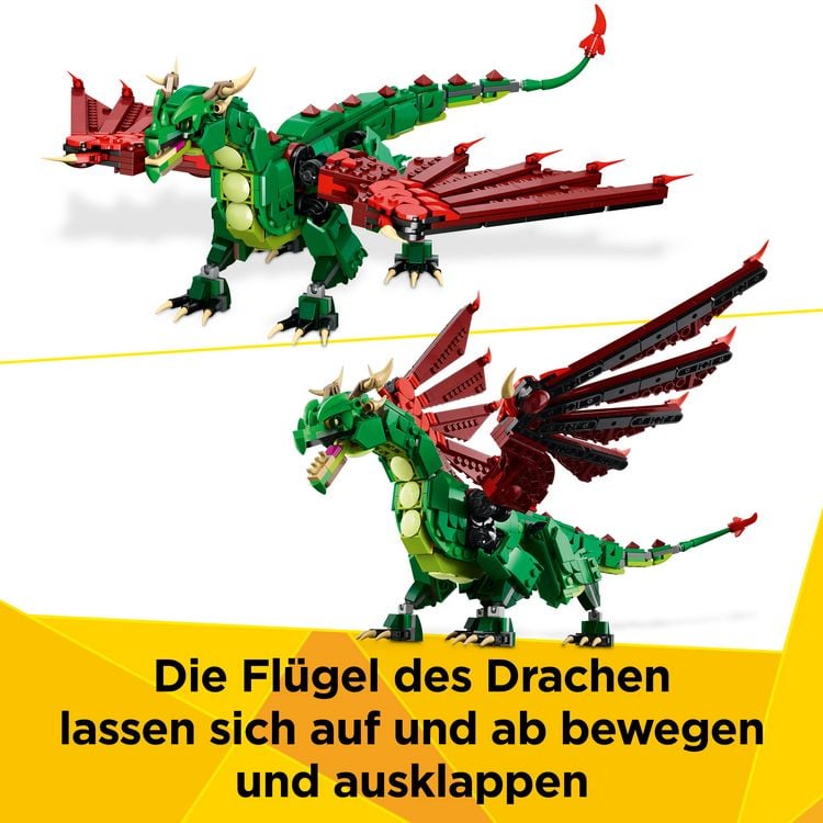 Produktbild: LEGO Creator 3in1 Gr&uuml;ner Drache - Spielzeug Seeschlange & Ph&ouml;nix 31161