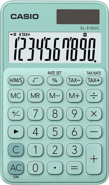 Produktbild: Casio SL-310UC-GN Taschenrechner Grün Display (Stellen): 10 solarbetrieben, batteriebetrieben (B x H x T) 70 x 8 x 118 mm