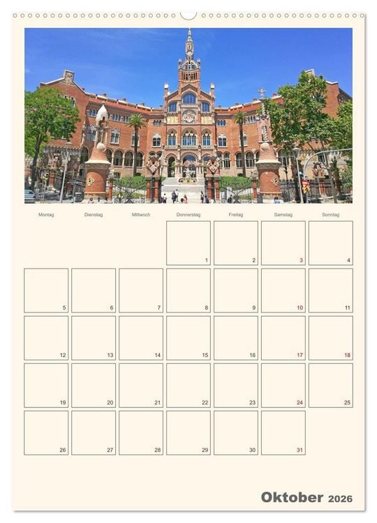 Produktbild: Valencia - Barcelona Terminplaner (Wandkalender 2026 DIN A2 hoch), CALVENDO Monatskalender