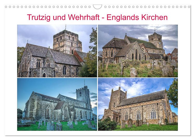 Produktbild: Trutzig und Wehrhaft - Englands Kirchen (Wandkalender 2026 DIN A3 quer), CALVENDO Monatskalender