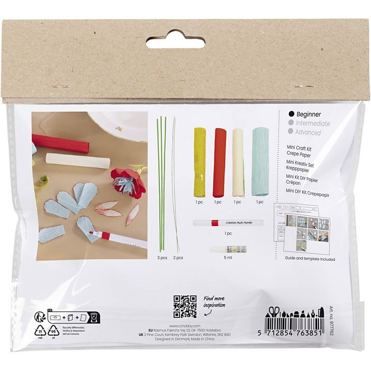 Produktbild: Creativ Company Mini Kreativ Set Krepppapier, Kreppblumen, Pastellfarben