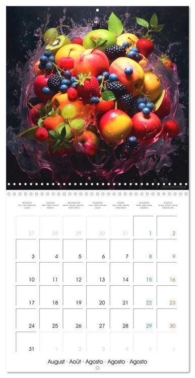 Produktbild: Splash fruit&eacute; (Calendrier mural carr&eacute; 2026 30x30 cm) Calendrier double avec une page pour vos prises de notes