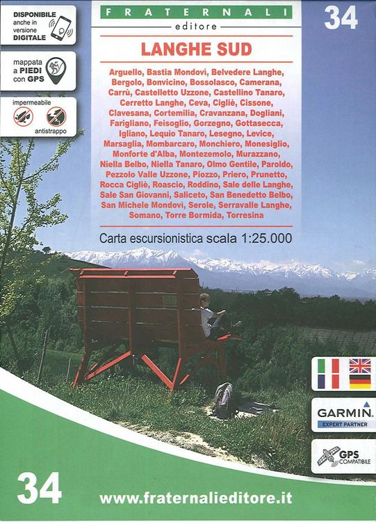 Produktbild: Carta n. 34. Langhe Sud. Carta escursionistica scala 1:25.000