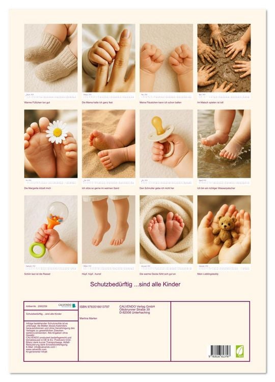 Produktbild: Schutzbed&uuml;rftig ...sind alle Kinder (Wandkalender 2026 DIN A2 hoch), CALVENDO Monatskalender
