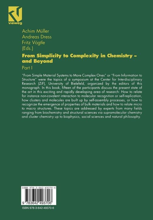 Produktbild: From Simplicity to Complexity in Chemistry &mdash; and Beyond