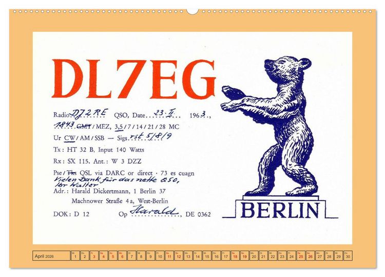 Produktbild: Amateurfunk in West-Berlin (Wandkalender 2026 DIN A2 quer), CALVENDO Monatskalender