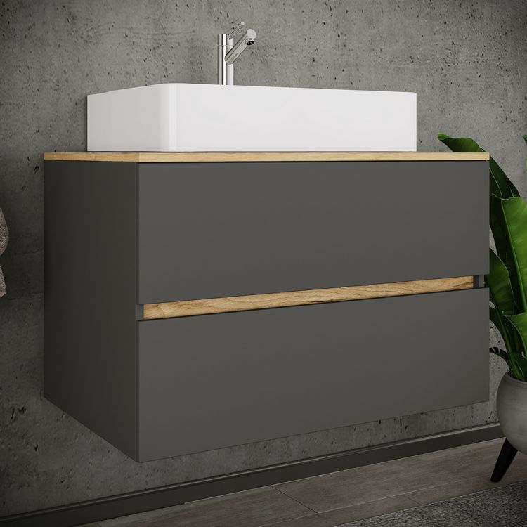 Produktbild: 2 tlg. Badm&ouml;bel-Set mit Waschbecken Cosila-A 80 cm