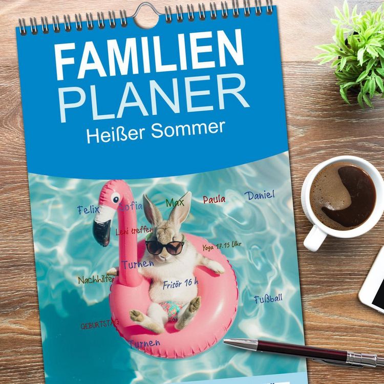 Produktbild: Familienplaner 2026 - Hei&szlig;er Sommer mit 5 Spalten (Wandkalender, 21 x 45 cm) CALVENDO