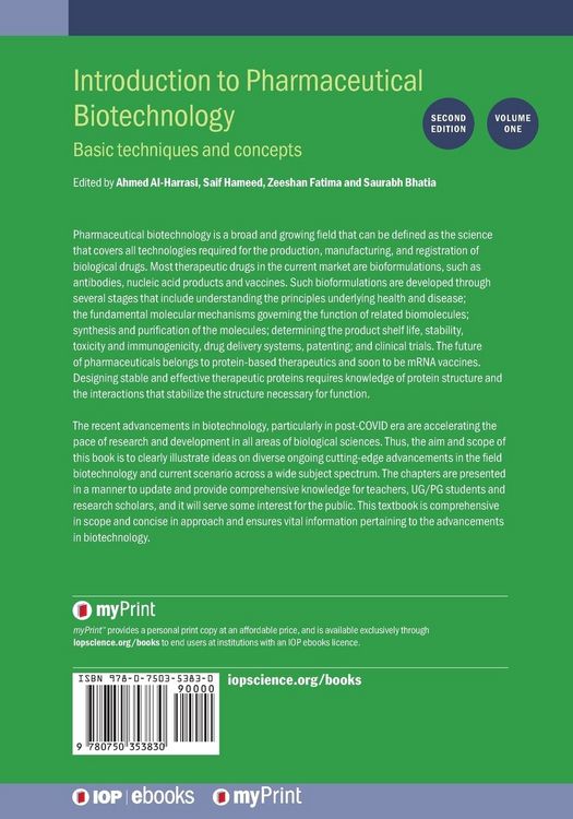Produktbild: Introduction to Pharmaceutical Biotechnology, Volume 1 (Second Edition)