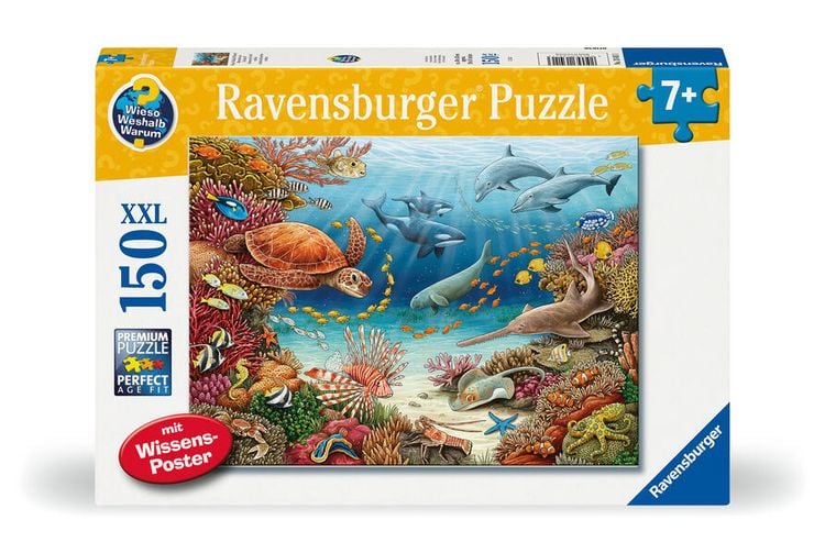 Produktbild: Kinderpuzzle 150 XXL Teile - Wieso? Weshalb? Warum? Meerestiere am Korallenriff