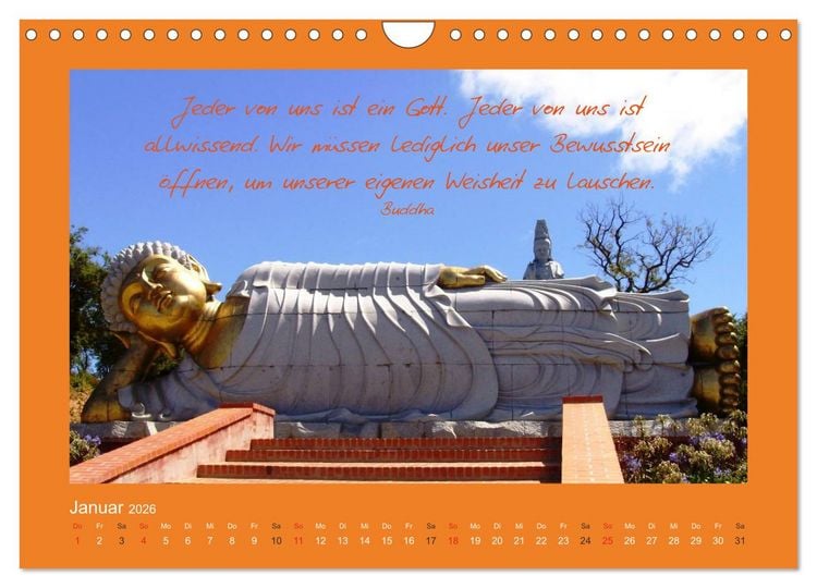 Produktbild: Buddha & Zitate (Wandkalender 2026 DIN A4 quer), CALVENDO Monatskalender