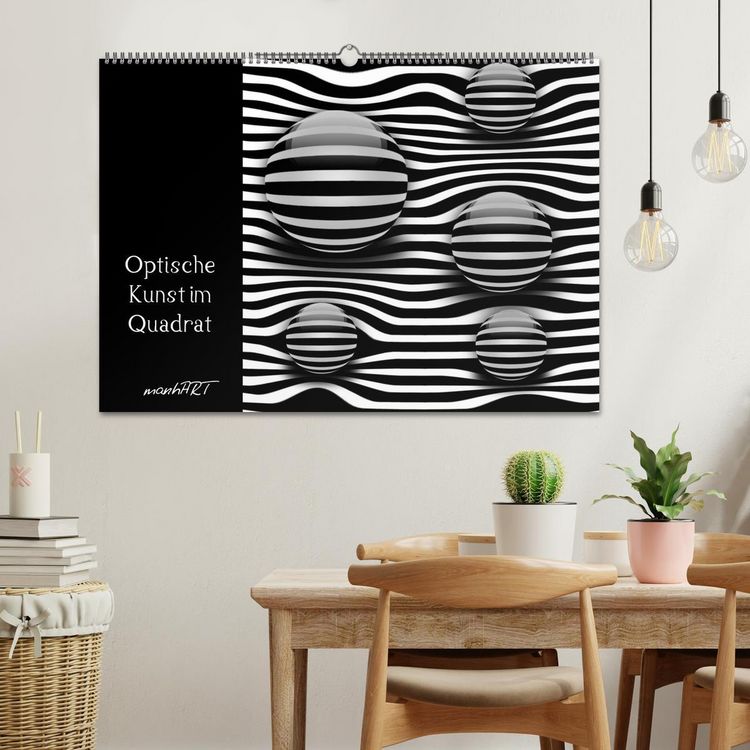 Produktbild: Optische Kunst im Quadrat (Wandkalender 2026 DIN A2 quer), CALVENDO Monatskalender