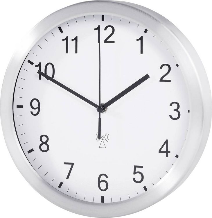 Produktbild: TFA Dostmann 98.1091.02 Funk Wanduhr 25 cm x 40 mm Aluminium (matt)