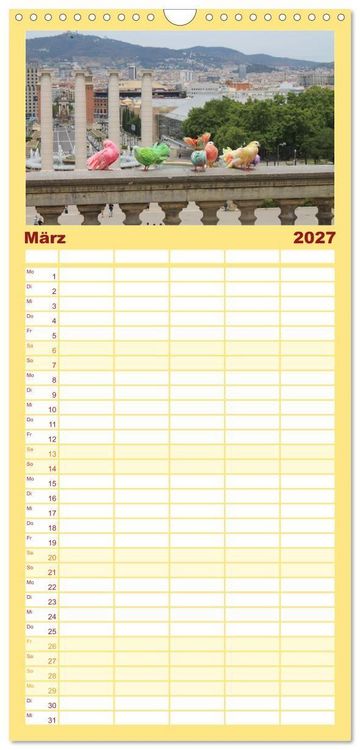 Produktbild: Familienplaner 2027 - BARCELONA - Metropole am Mittelmeer mit 5 Spalten (Wandkalender, 21 x 45 cm) CALVENDO