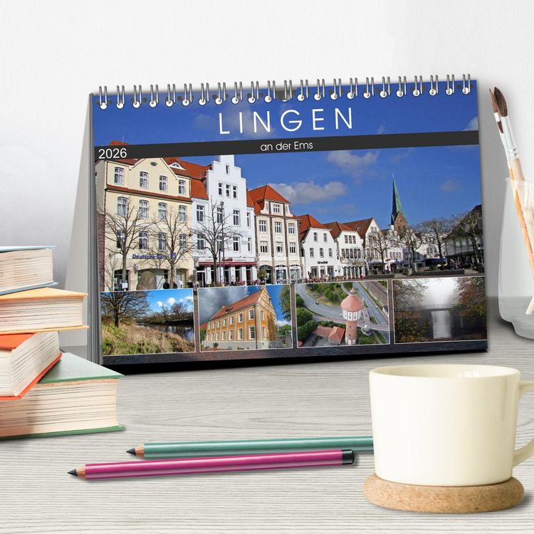 Produktbild: LINGEN an der Ems (Tischkalender 2026 DIN A5 quer), CALVENDO Monatskalender