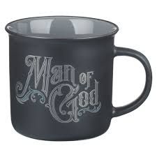 Produktbild: Charcoal Gray Man of God Ceramic Coffee Mug - 1 Timothy 6:11