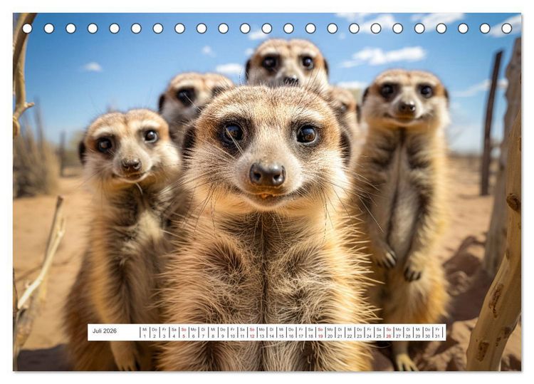 Produktbild: Tier Selfies (Tischkalender 2026 DIN A5 quer), CALVENDO Monatskalender