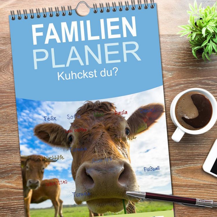 Produktbild: Familienplaner 2026 - Kuhckst du? mit 5 Spalten (Wandkalender, 21 x 45 cm) CALVENDO