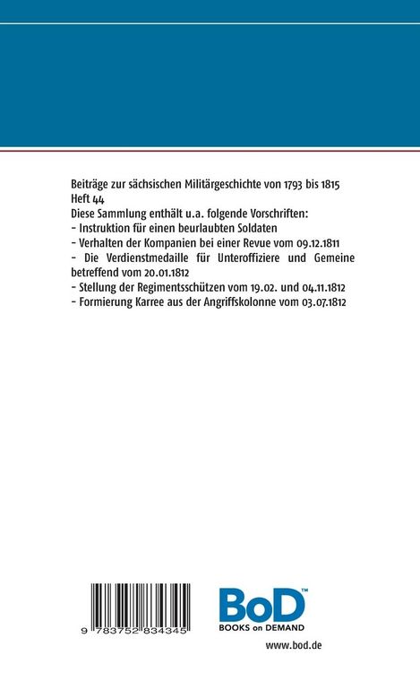 Produktbild: Sammlung von Instruktionen der k&ouml;niglich s&auml;chsischen Armee