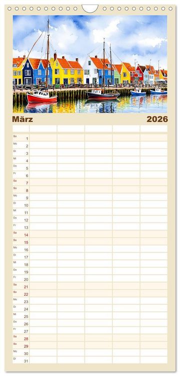 Produktbild: Familienplaner 2026 - Zauberhafte Niederlande mit 5 Spalten (Wandkalender, 21 x 45 cm) CALVENDO