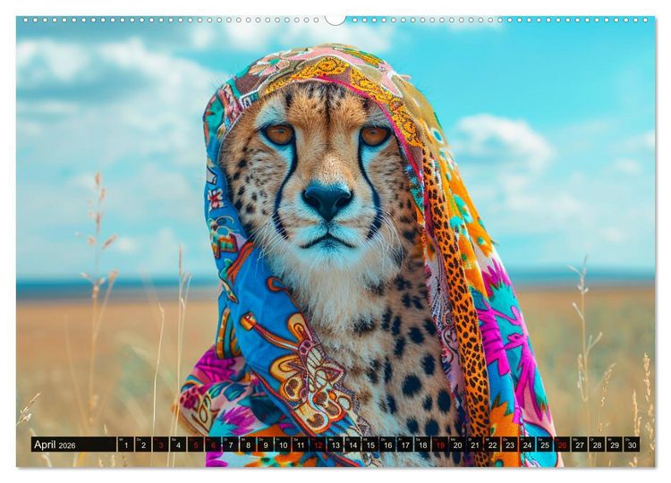 Produktbild: Savannen-Style. Stilvoller Raubkatzen-Chic (Wandkalender 2026 DIN A2 quer), CALVENDO Monatskalender