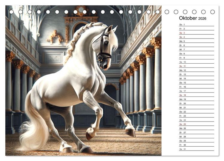 Produktbild: Pferde - die Sch&ouml;nheit edler Pferderassen (Tischkalender 2026 DIN A5 quer), CALVENDO Monatskalender