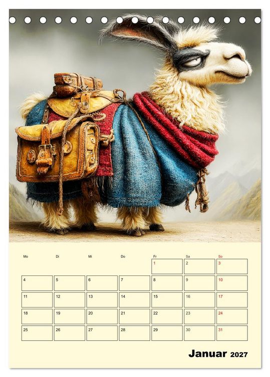 Produktbild: Lama la Vida. Lama-Momente zwischen Humor und Charakter (Tischkalender 2027 DIN A5 hoch), CALVENDO Monatskalender