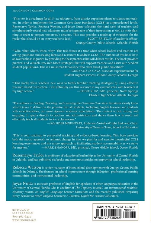 Produktbild: Leading, Teaching, and Learning the Common Core Standards