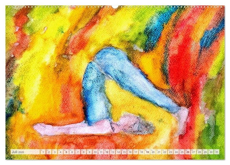 Produktbild: Yin Yoga Art - K&uuml;nstlerische Darstellung von Yin Yoga Asanas (hochwertiger Premium Wandkalender 2026 DIN A2 quer), Kunstdruck in Hochglanz