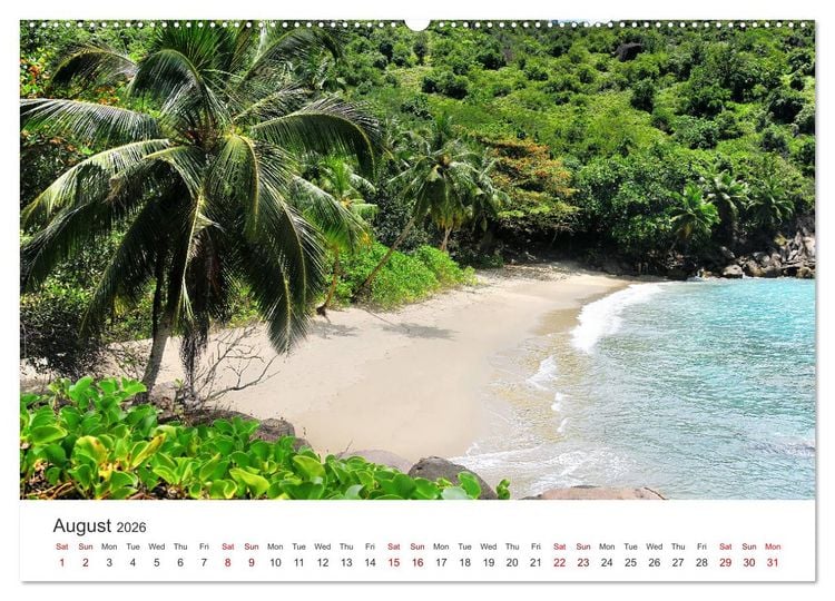 Produktbild: Dreamy Beaches of the Seychelles (High Quality Premium Wall Calendar 2026 DIN A2 landscape),CALVENDO 12 Month Wall Calendar