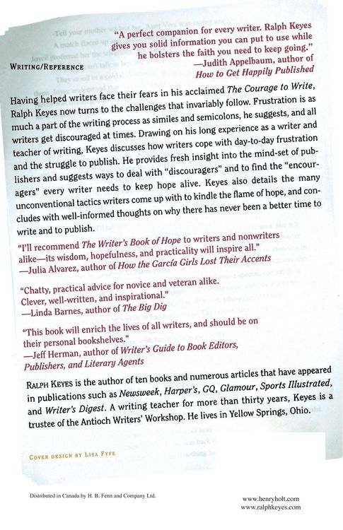Produktbild: The Writer's Book of Hope