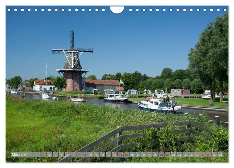 Produktbild: Hausbooturlaub Niederlande - Friesland und Groningen (Wandkalender 2026 DIN A4 quer), CALVENDO Monatskalender