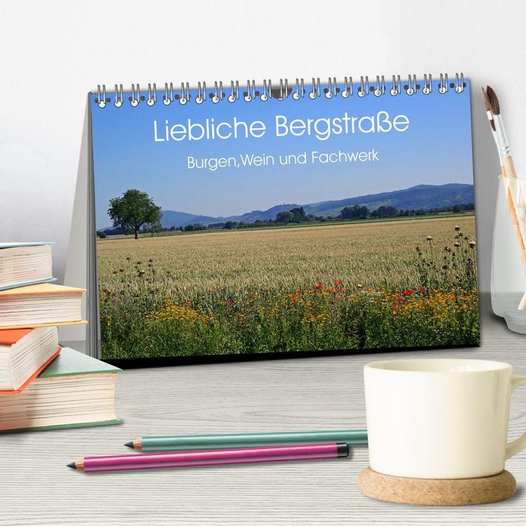 Produktbild: Liebliche Bergstra&szlig;e - Burgen, Wein und Fachwerk (Tischkalender 2026 DIN A5 quer), CALVENDO Monatskalender